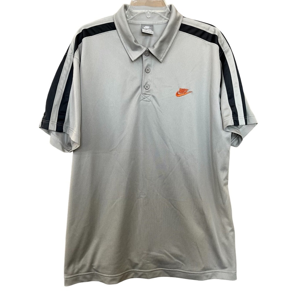 Vintage Nike Polo Shirt Mens XXL Gray Charcoal Golf Country Club Preppy Athletic